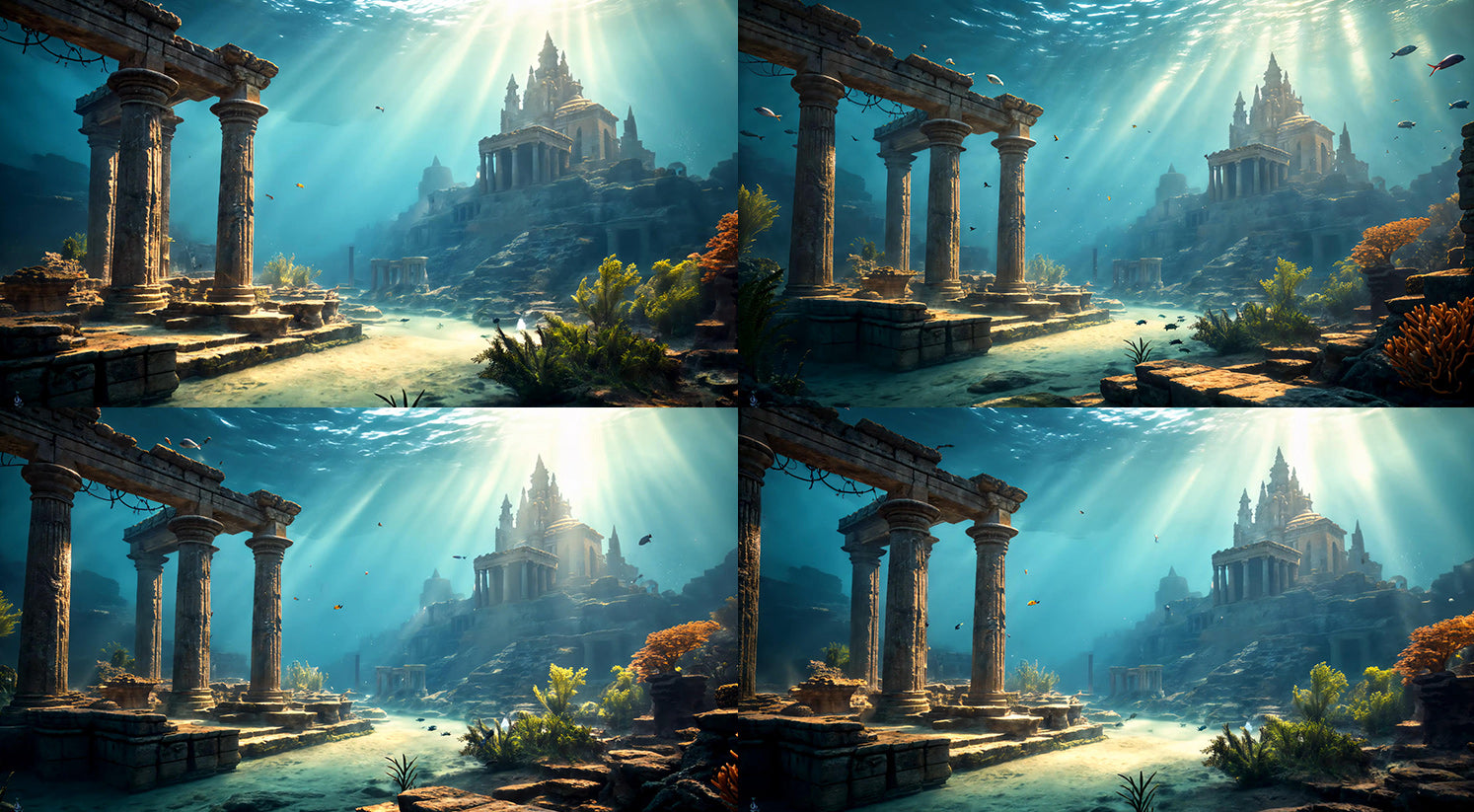 Video Backgrounds - Atlantis Sunken City 1 - 4k Video + Image Sequence - DAZ Studio - Dreamlight 3D Store