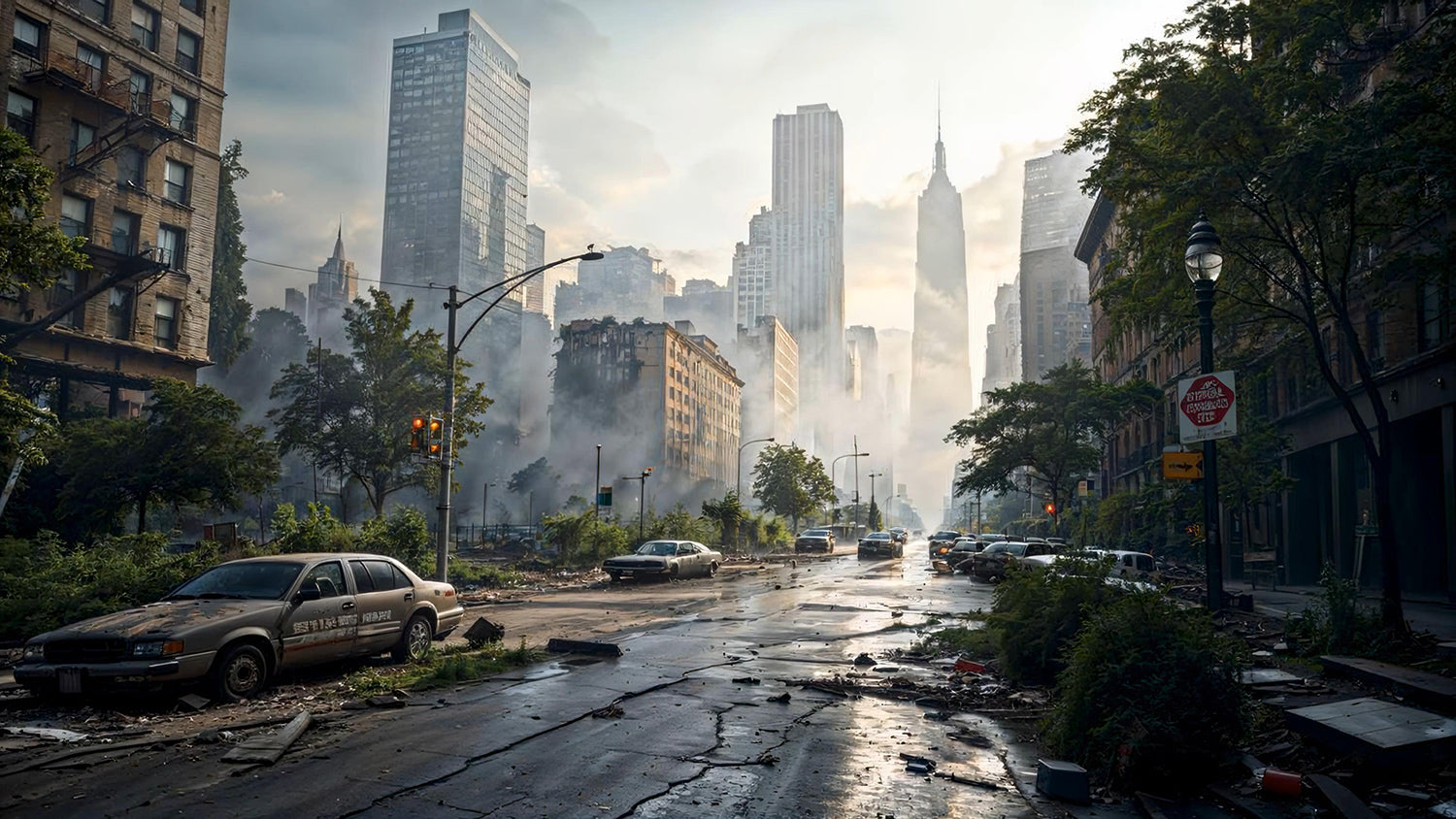 Video Backgrounds - Post Apocalyptic City 4 - 4k Video + Image Sequence - DAZ Studio - Dreamlight 3D Store
