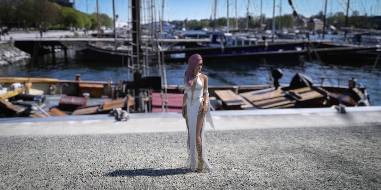 3D Photo Scenes - Stockholm Marina - DAZ Studio - Legacy Set - Dreamlight 3D Store