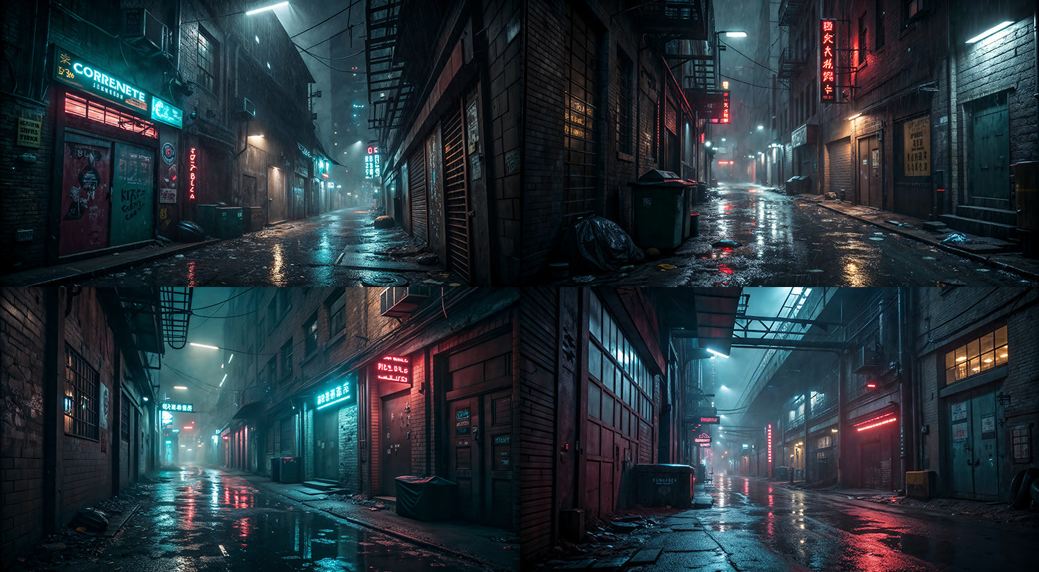 Photo Backgrounds - Cyber Alleyways - DAZ Studio - Dreamlight 3D Store