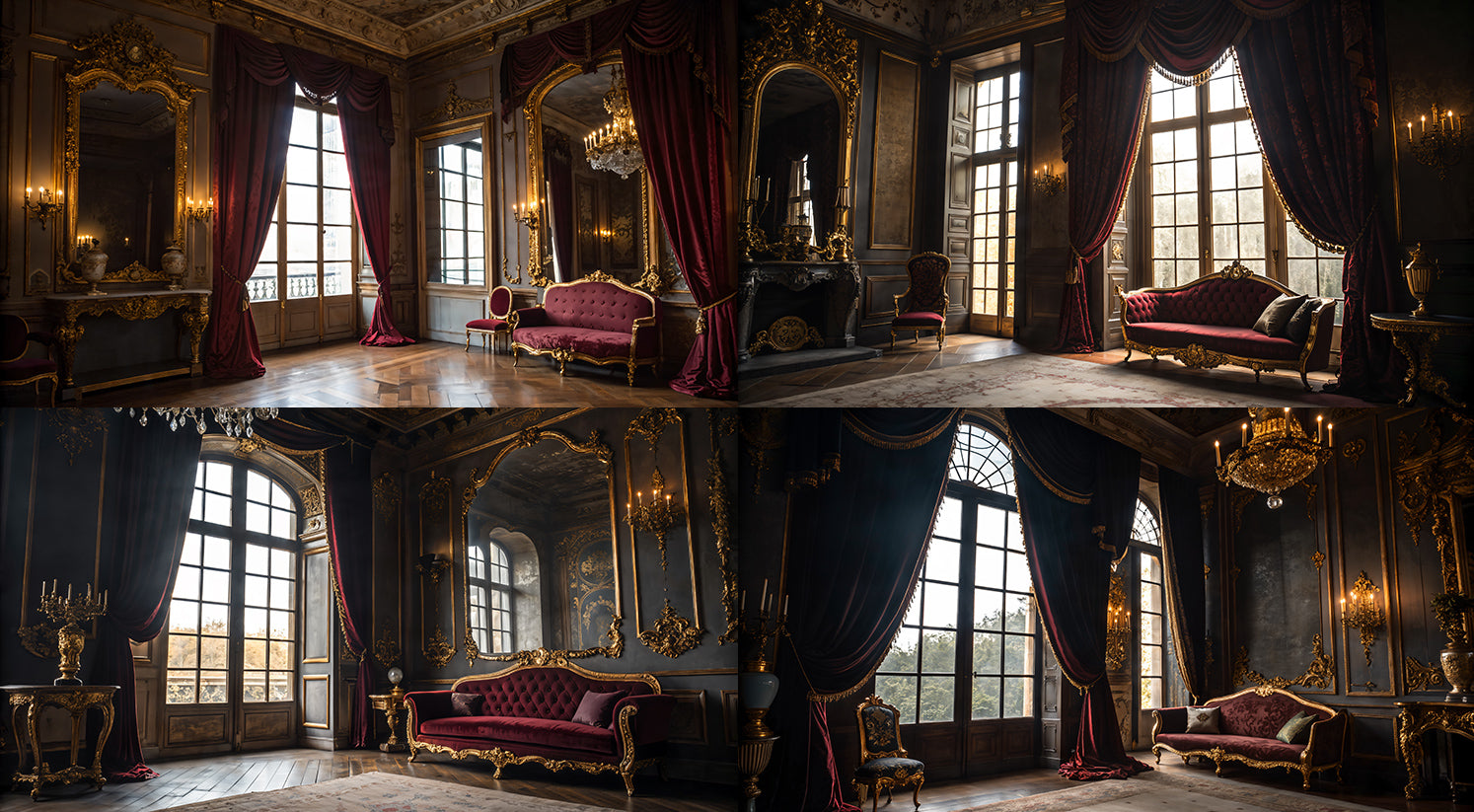 BUNDLE 5-in-1 - Photo Backgrounds - Burlesque Boudoir - DAZ Studio - Dreamlight 3D Store