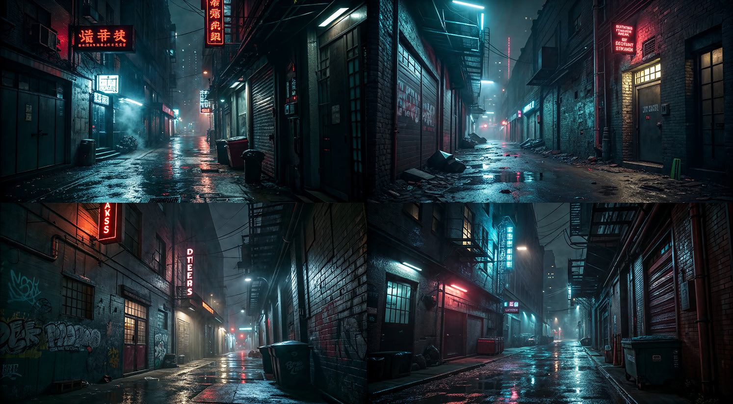 Photo Backgrounds - Cyber Alleyways - DAZ Studio - Dreamlight 3D Store