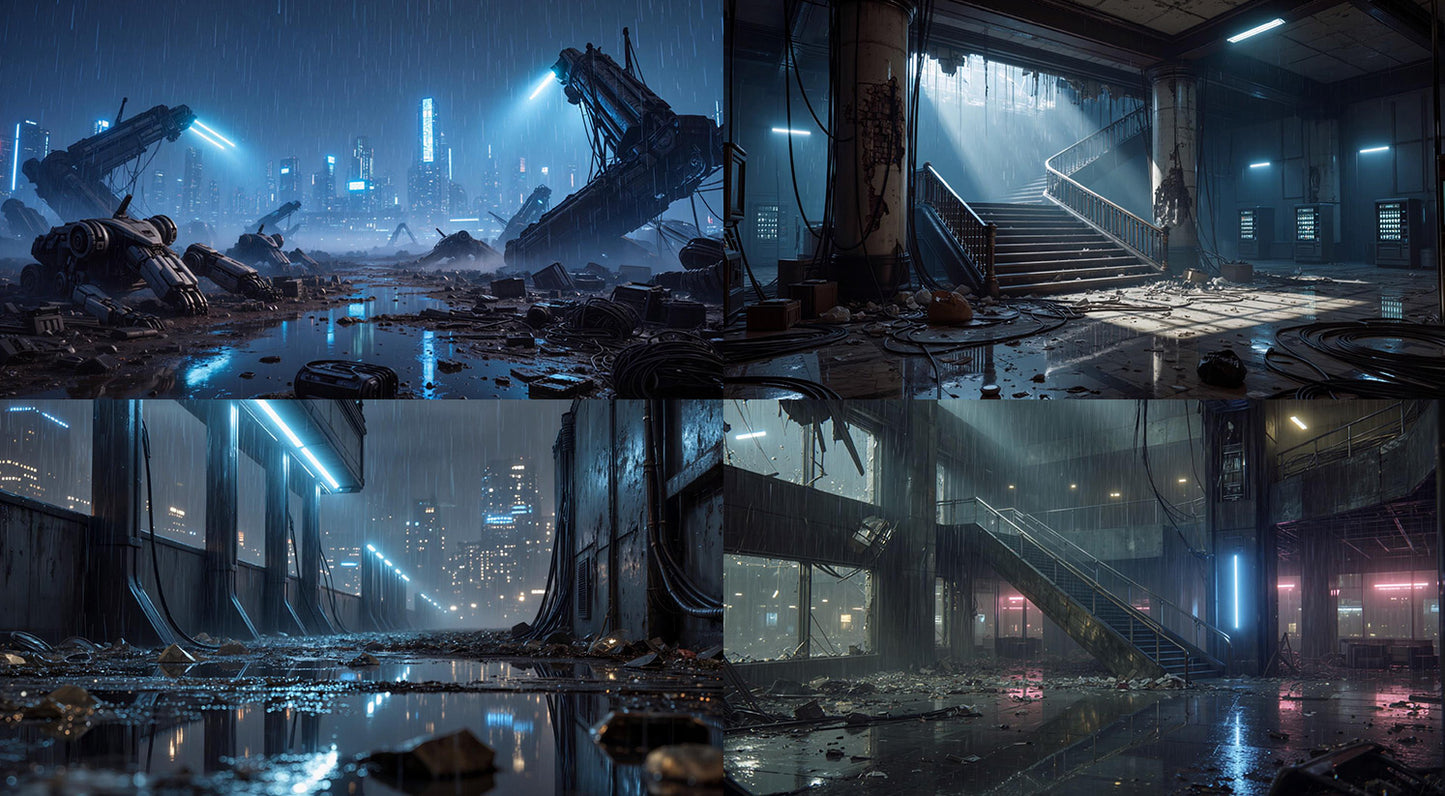 Cinematic Cyberpunk Video Pack - 30 Videos + Image Sequences - DAZ Studio Compatible