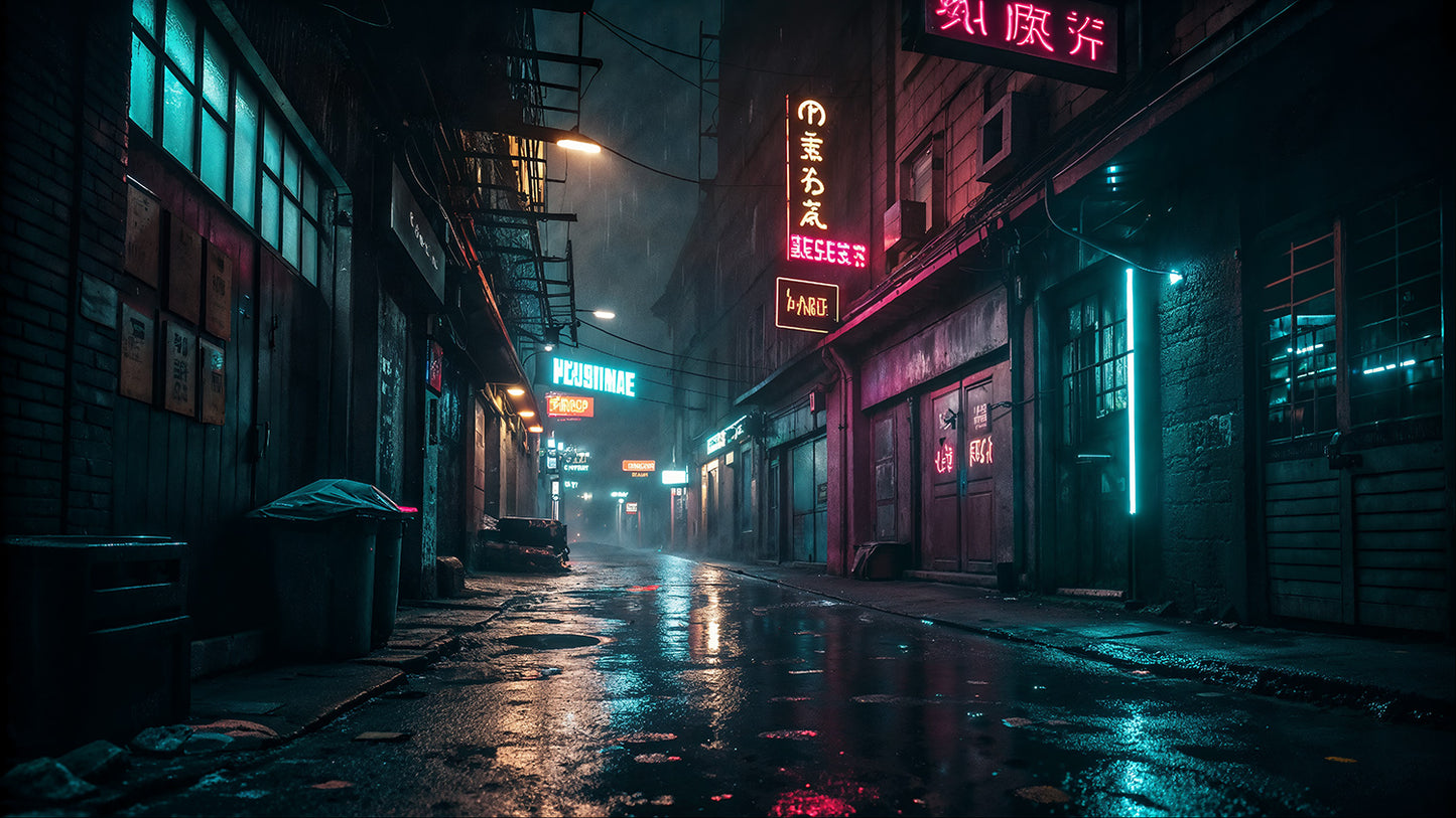 Photo Backgrounds - Cyber Alleyways - DAZ Studio - Dreamlight 3D Store