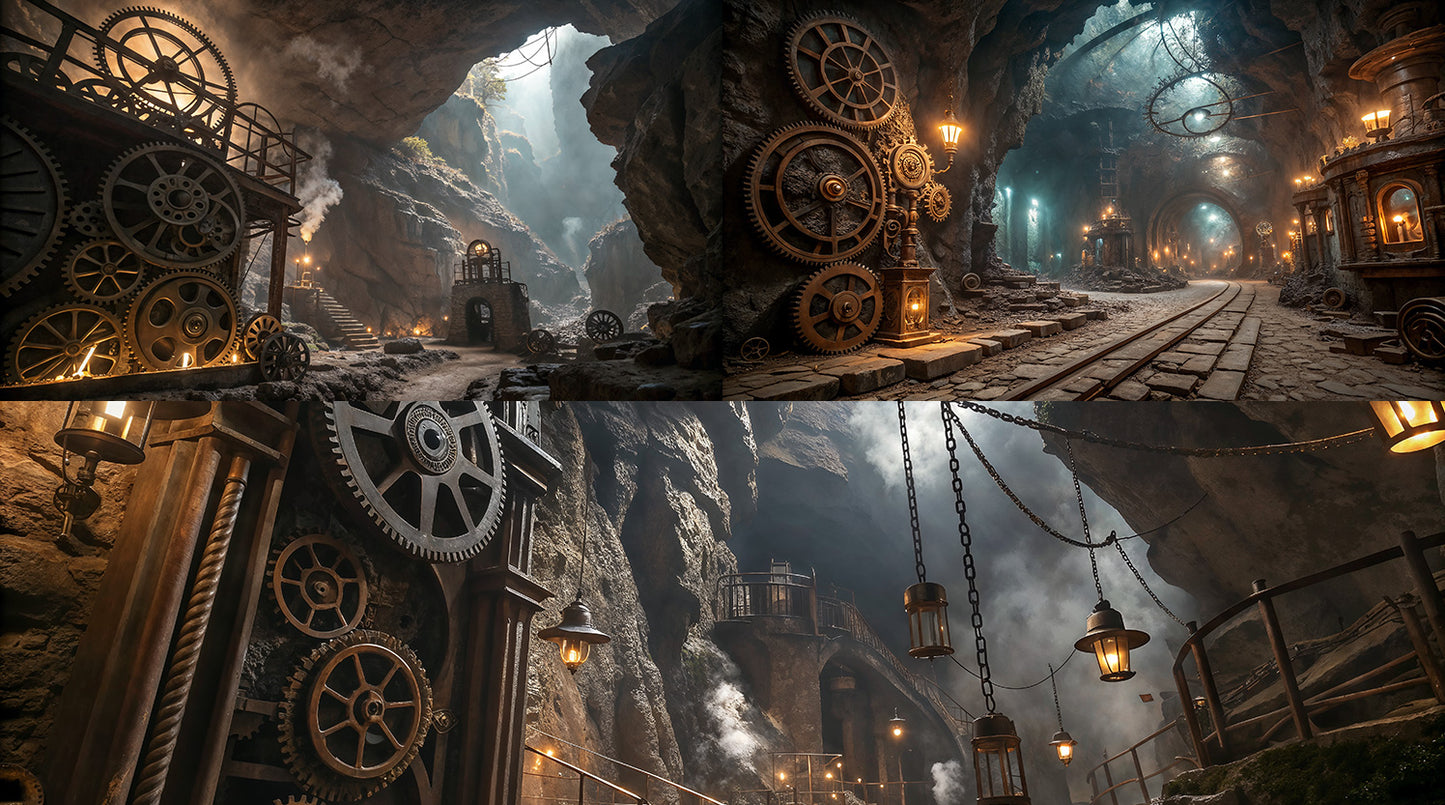 Photo Backgrounds - Clockwork Caverns - DAZ Studio - Dreamlight 3D Store