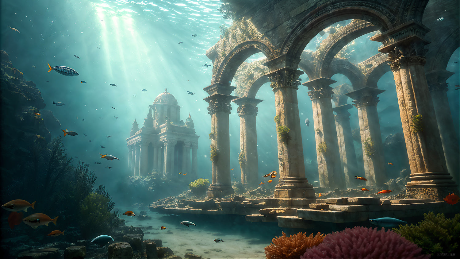 Photo Backgrounds - Atlantis Sunken City - DAZ Studio - Dreamlight 3D Store