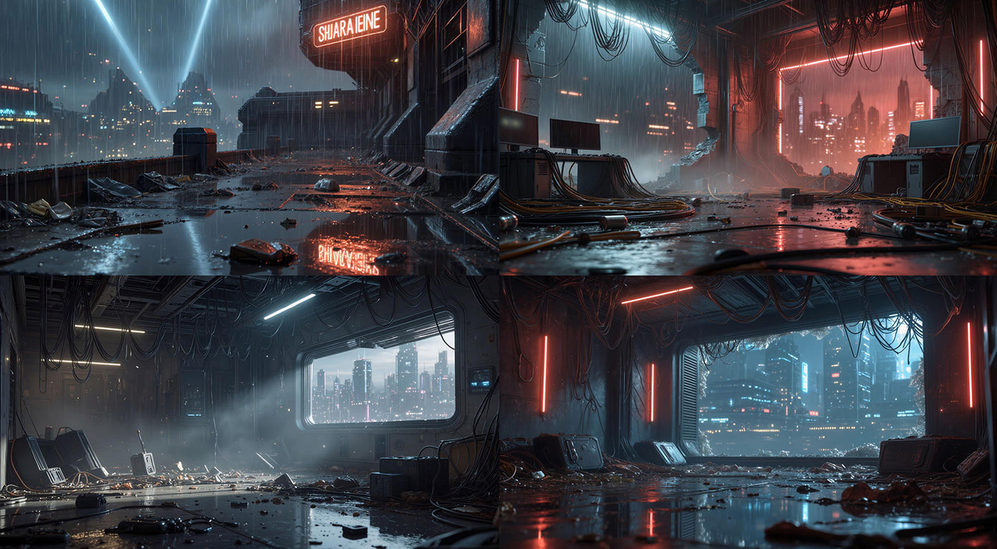 Cinematic Cyberpunk Video Pack - 30 Videos + Image Sequences - DAZ Studio Compatible