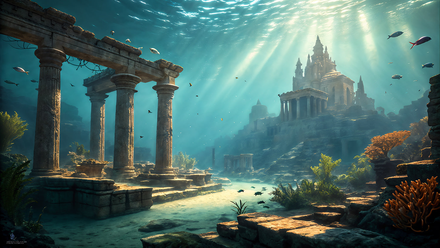 Photo Backgrounds - Atlantis Sunken City - DAZ Studio - Dreamlight 3D Store