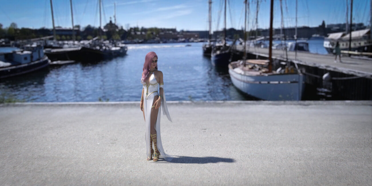 3D Photo Scenes - Stockholm Marina - DAZ Studio - Legacy Set - Dreamlight 3D Store
