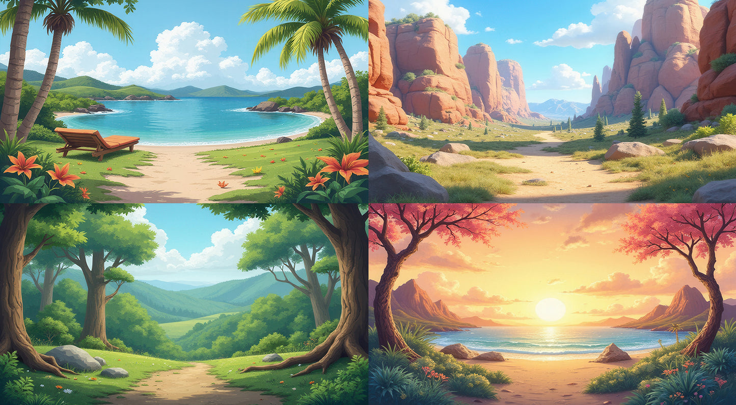 Photo Backgrounds - Cartoon Style - DAZ Studio - Dreamlight 3D Store