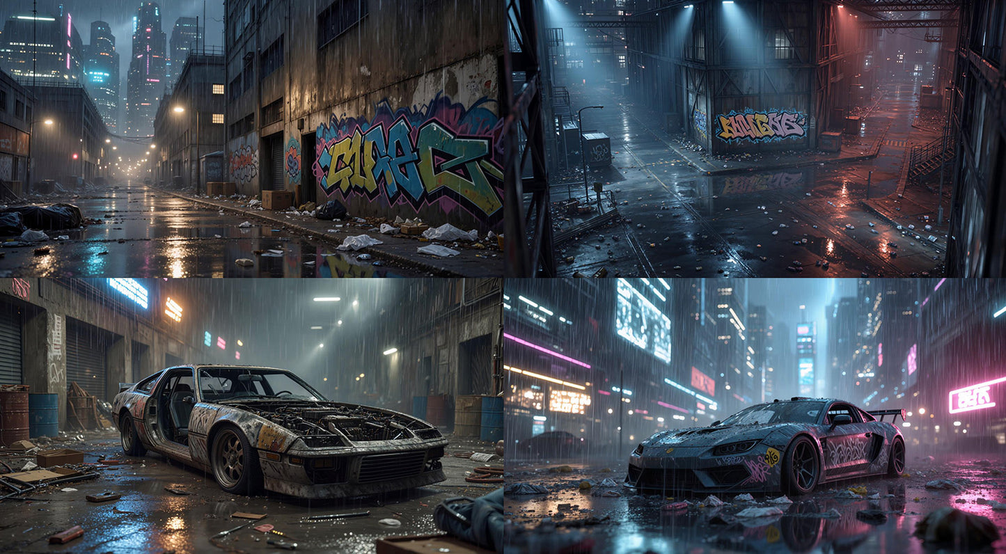 Cinematic Cyberpunk Video Pack - 30 Videos + Image Sequences - DAZ Studio Compatible