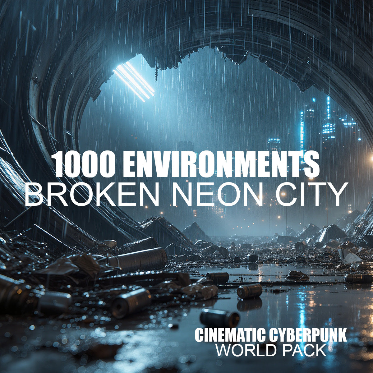 Cinematic Cyberpunk World Pack - 1000 Environments - Broken Neon City