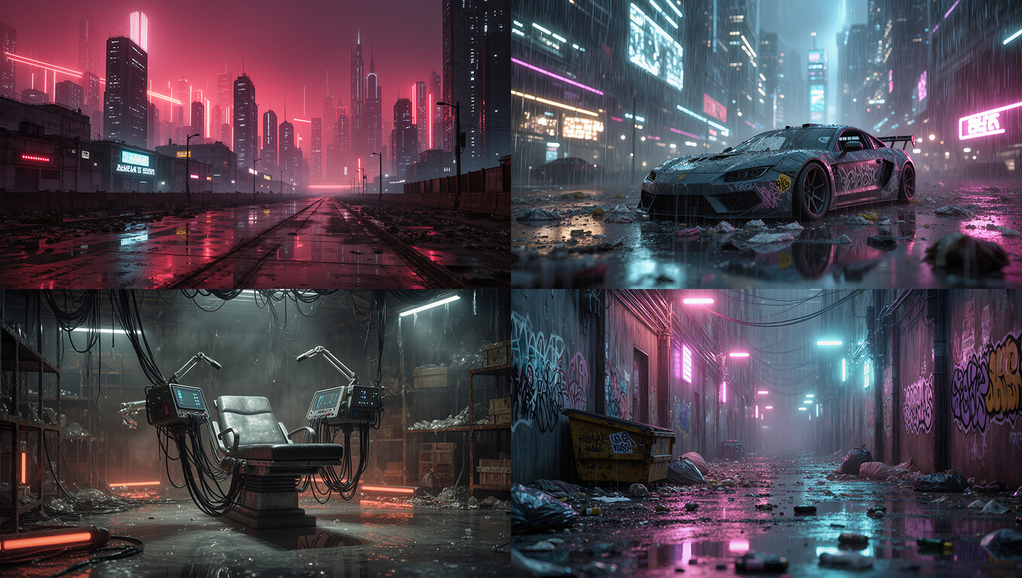 Cinematic Cyberpunk Essentials Pack - 100 Environments - Broken Neon City