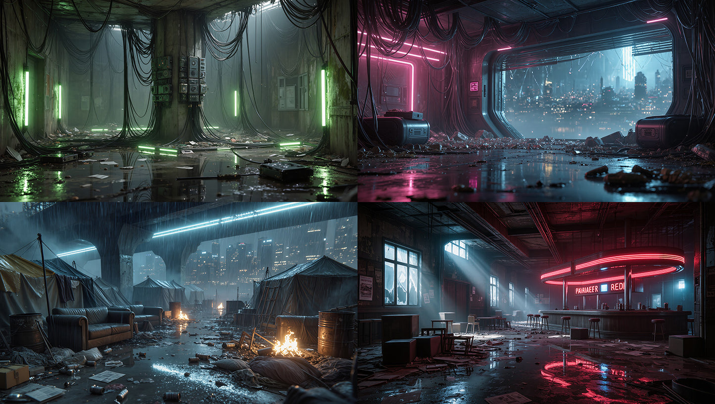 Cinematic Cyberpunk Essentials Pack - 100 Environments - Broken Neon City