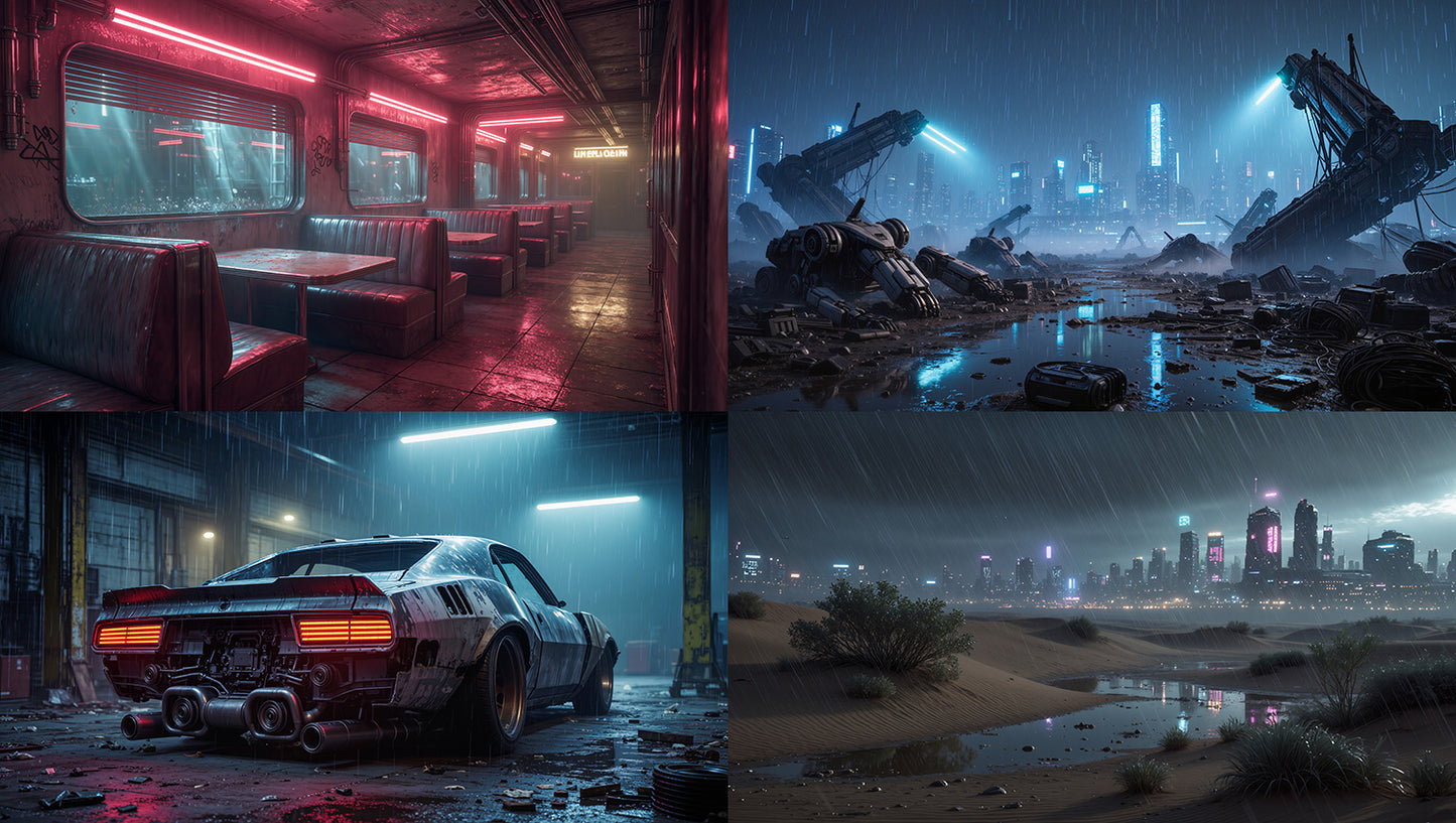 Cinematic Cyberpunk Essentials Pack - 100 Environments - Broken Neon City