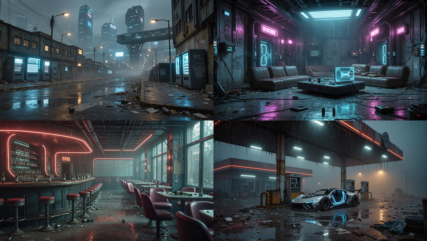 Cinematic Cyberpunk Essentials Pack - 100 Environments - Broken Neon City