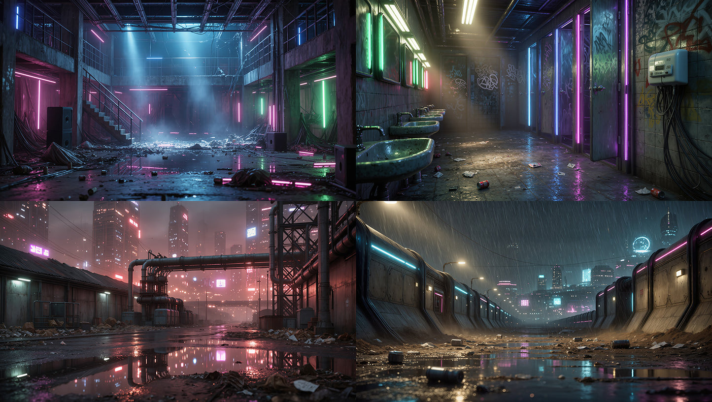 Cinematic Cyberpunk World Pack - 1000 Environments - Broken Neon City