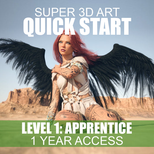 Super 3D Art Quick Start - Level 1 - Apprentice Membership - 1 Year Access - DAZ Studio Video Tutorials - Dreamlight 3D Store