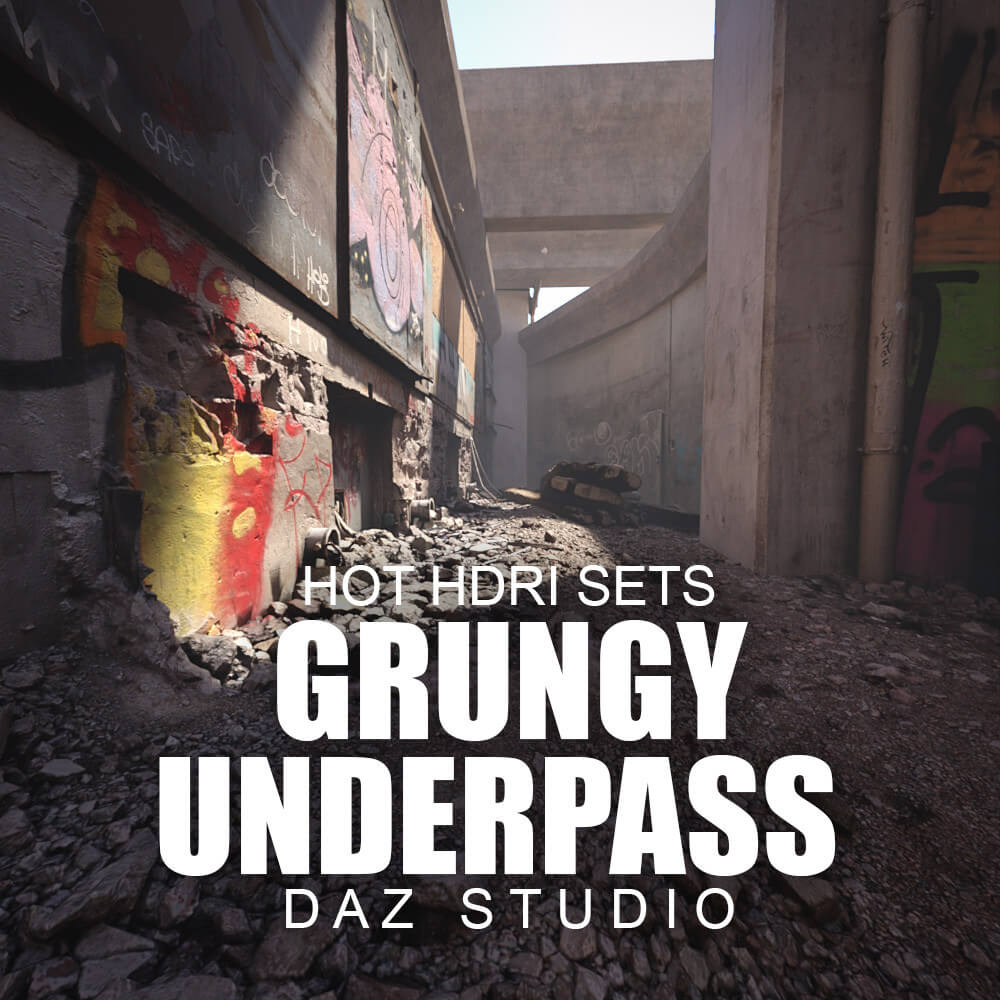 Hot HDRI Sets - Grungy Underpass - DAZ Studio - Dreamlight 3D Store