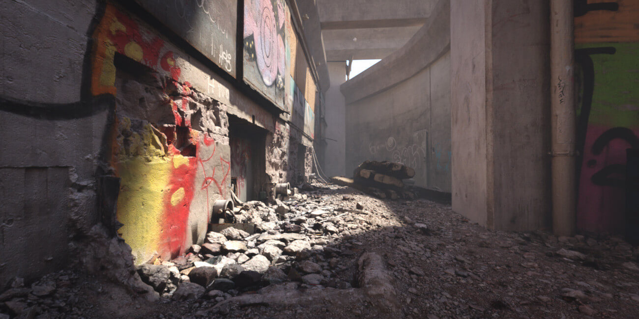 Hot HDRI Sets - Grungy Underpass - DAZ Studio - Dreamlight 3D Store