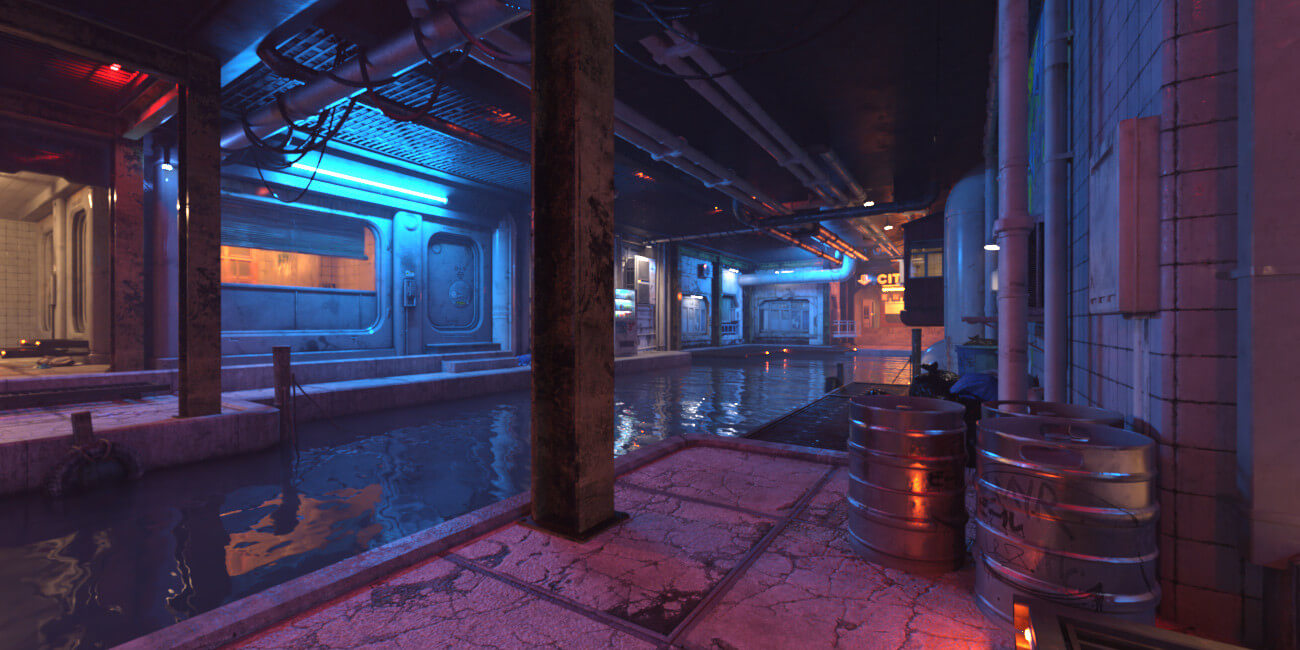 Hot HDRI Sets - Neon Dark City - DAZ Studio - Dreamlight 3D Store