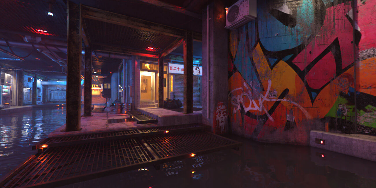 Hot HDRI Sets - Neon Dark City - DAZ Studio - Dreamlight 3D Store