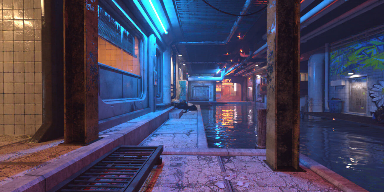 Hot HDRI Sets - Neon Dark City - DAZ Studio - Dreamlight 3D Store