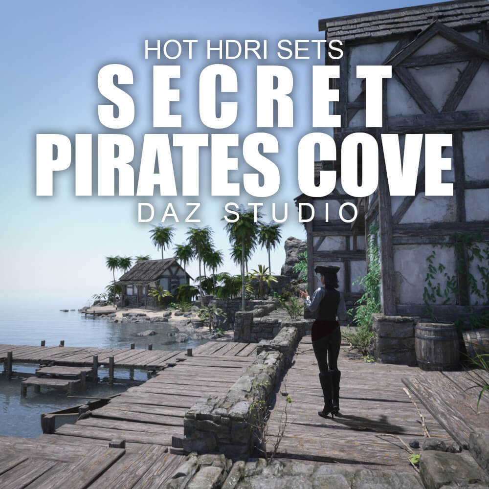 Hot HDRI Sets - Secret Pirates Cove - DAZ Studio - Dreamlight 3D Store