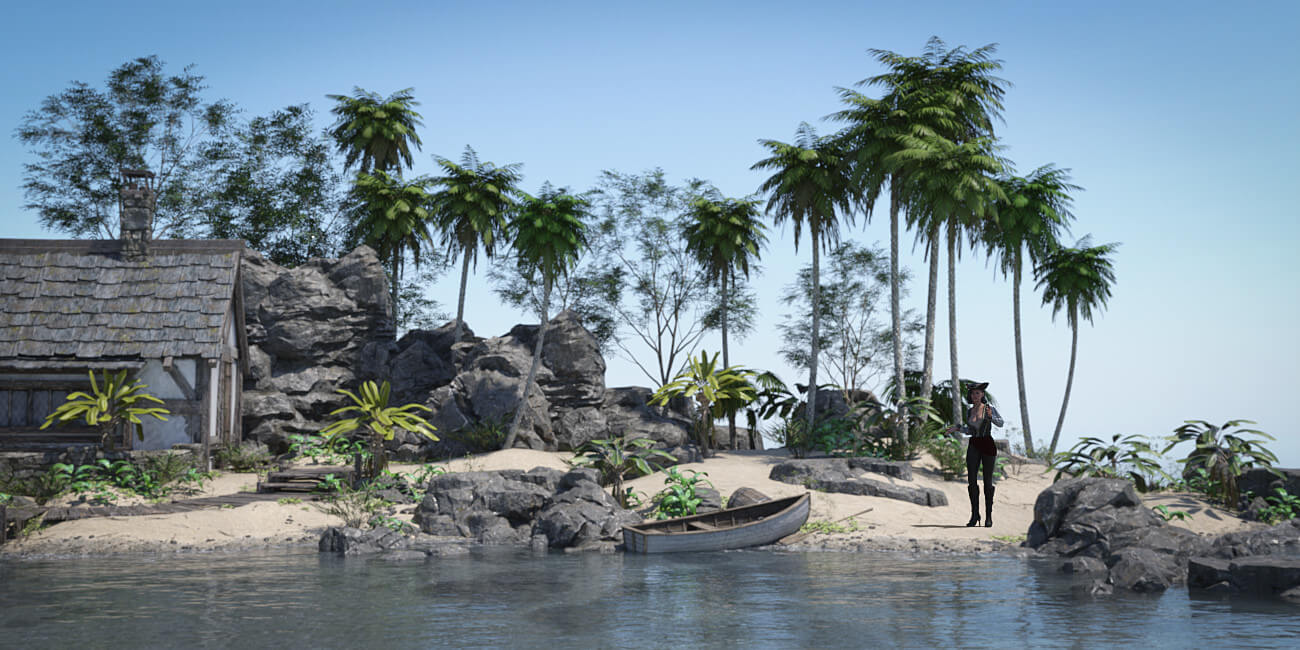 Hot HDRI Sets - Secret Pirates Cove - DAZ Studio - Dreamlight 3D Store