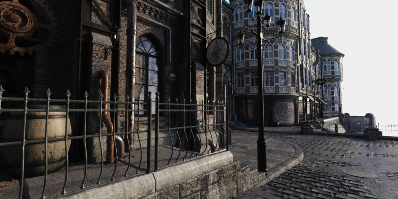 Hot HDRI Sets - Steampunk Streets - DAZ Studio - Dreamlight 3D Store