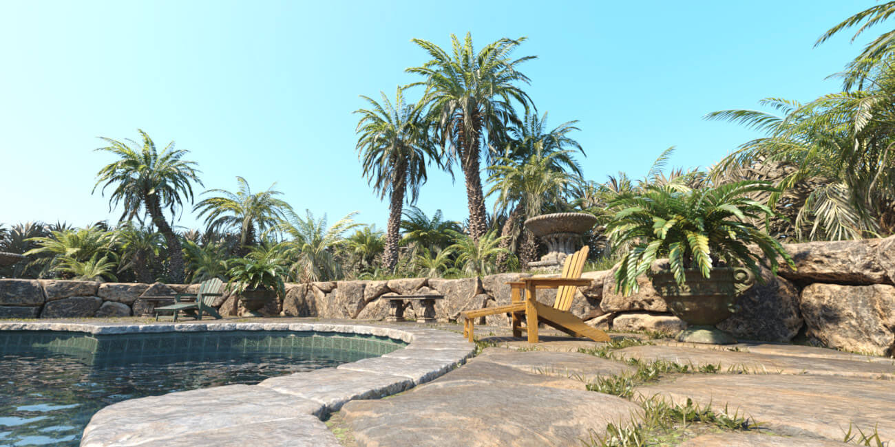 Hot HDRI Sets - Tropical Pool - DAZ Studio - Dreamlight 3D Store