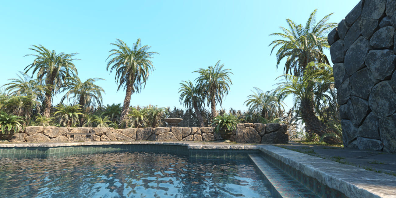 Hot HDRI Sets - Tropical Pool - DAZ Studio - Dreamlight 3D Store